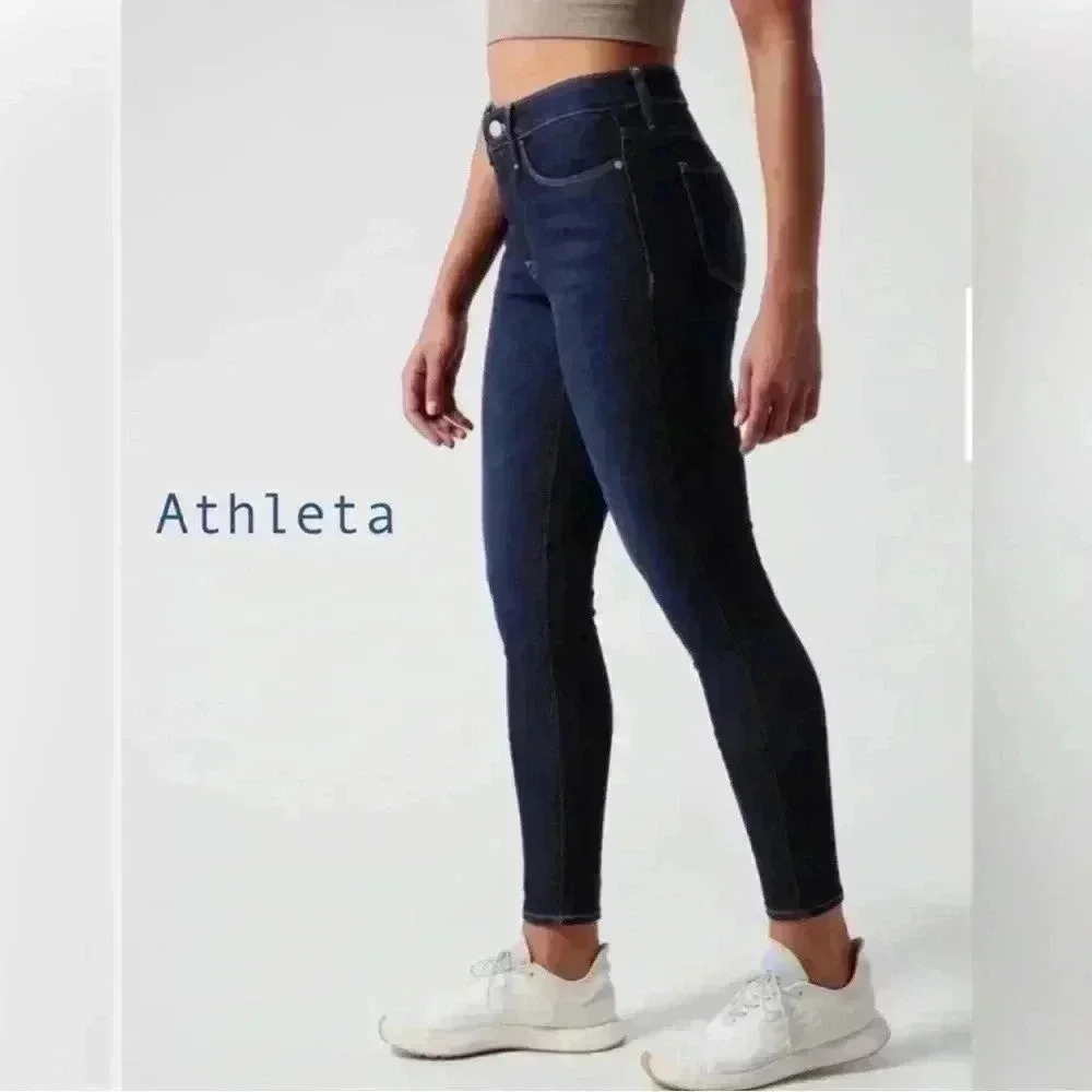 Athleta Sculptek Skinny Jeans in Overdye Wash 10